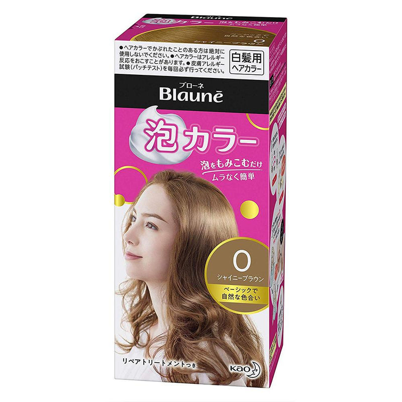 Kao Blaune Bubble Hair Color For Gray Hair  - 0 Shiny Brown - Harajuku Culture Japan - Japanease Products Store Beauty and Stationery