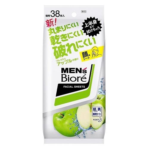 Biore Mens Facial Power Sheets 1box for 38sheets - Fresh Apple Scent - Harajuku Culture Japan - Japanease Products Store Beauty and Stationery