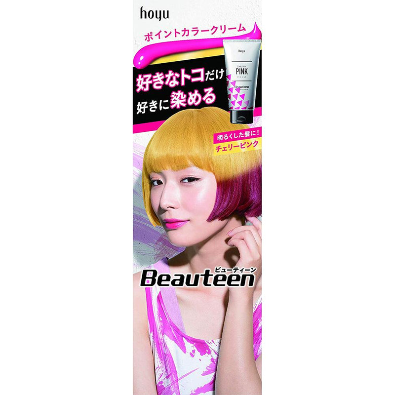 Hoyu Beauteen Point Color Cream Hair Dyed - Cherry Pink - Harajuku Culture Japan - Japanease Products Store Beauty and Stationery