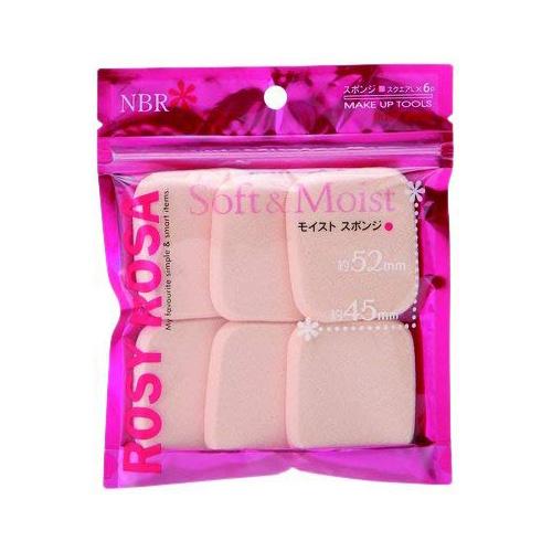 Rosy Rosa Moist Sponge - Square L - 6P - Harajuku Culture Japan - Japanease Products Store Beauty and Stationery