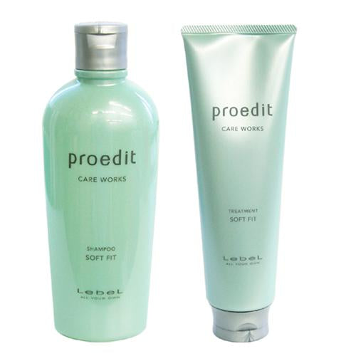 Lebel Proedit Care Works Hair Shampoo 300ml & Hair Ttreatment 250ml Set - Soft Fit - Harajuku Culture Japan - Japanease Products Store Beauty and Stationery