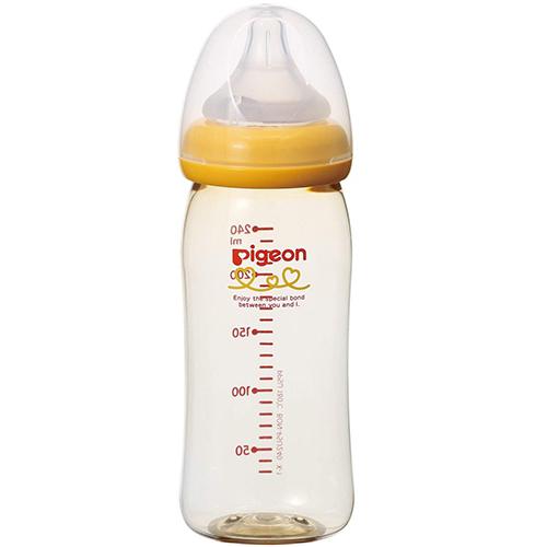 Pigeon Baby Bottle Plastic - 240ml - Orange Yellow - Harajuku Culture Japan - Japanease Products Store Beauty and Stationery