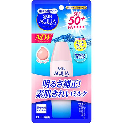 Skin Aqua Rohto Newer Model Super Moisture Milk 40ml - Milky Pink - SPF50+/PA++++ - Harajuku Culture Japan - Japanease Products Store Beauty and Stationery