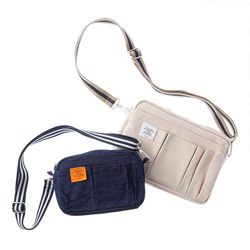 Delfonics Stationery Inner Carrying Shoulder Strap Stripe - WhitexBlue - Harajuku Culture Japan - Japanease Products Store Beauty and Stationery