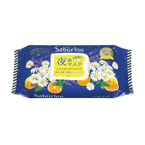 Bcl Saborino Good Night Sheet Facial Sheet Mask 28sheets - Chamomile Orange Scent - Harajuku Culture Japan - Japanease Products Store Beauty and Stationery