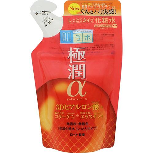 Rohto Hadalabo Gokujun α Skin Lotion - 170ml - Refill - Moist - Harajuku Culture Japan - Japanease Products Store Beauty and Stationery