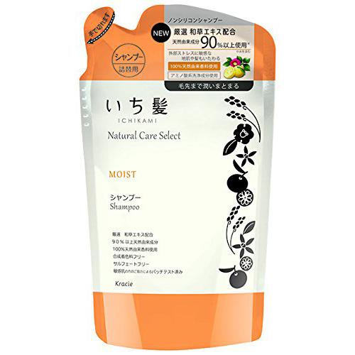 kracie Ichigami Natural Care Select Hair Shampoo Moist 340ml - Citrus Floral Scent - Refill - Harajuku Culture Japan - Japanease Products Store Beauty and Stationery