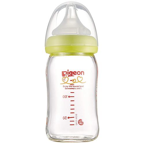 Pigeon Baby Bottle Heat Resistance Glass - 160ml - Light Green - Harajuku Culture Japan - Japanease Products Store Beauty and Stationery