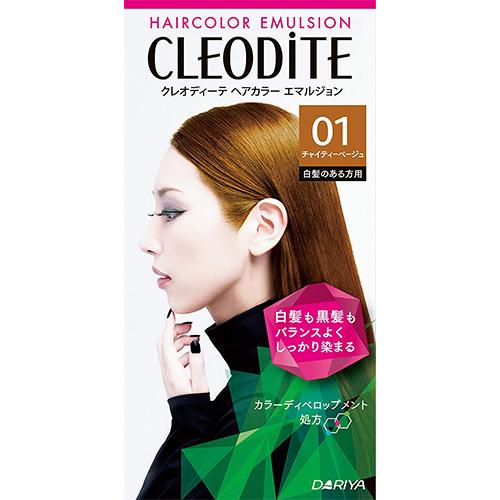 Cleodite Hair Color Emulsion For Those With Gray Hair - 01Chy Tea Beige - Harajuku Culture Japan - Japanease Products Store Beauty and Stationery