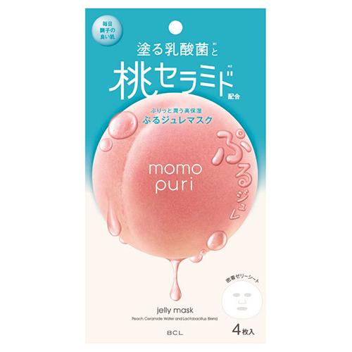 Bcl Momopuri Moisture Puru Jure Face Mask 4pcs - Harajuku Culture Japan - Japanease Products Store Beauty and Stationery