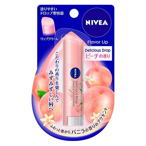 Nivea Flavor Lip Delicious Drop 3.5g SPF20 PA++ - Peach Scent - Harajuku Culture Japan - Japanease Products Store Beauty and Stationery