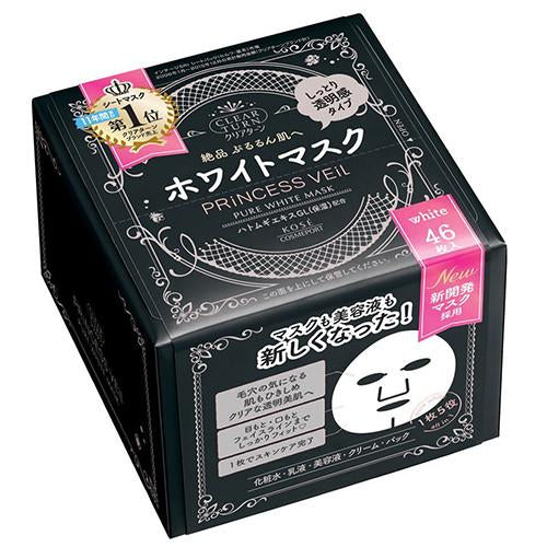 Kose Clear Turn Princess Veil Pure White Face Mask 46pcs - Harajuku Culture Japan - Japanease Products Store Beauty and Stationery