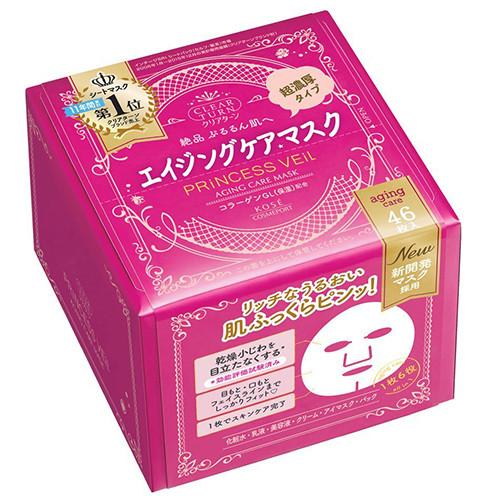 Kose Clear Turn Princess Veil Aging Care Face Mask 46pcs - Harajuku Culture Japan - Japanease Products Store Beauty and Stationery