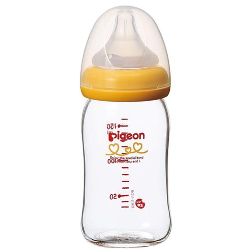 Pigeon Baby Bottle Heat Resistance Glass - 160ml - Orange Yellow - Harajuku Culture Japan - Japanease Products Store Beauty and Stationery
