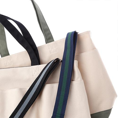 Delfonics Stationery Inner Carrying Shoulder Strap Stripe Wide - Dark BluexGreen - Harajuku Culture Japan - Japanease Products Store Beauty and Stationery