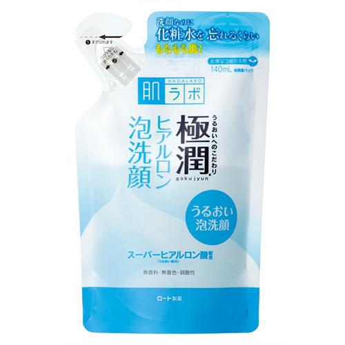 Rohto Hadalabo Gokujyn Hyaluronic Acid Cleansing Foam - 140ml - Refill - Harajuku Culture Japan - Japanease Products Store Beauty and Stationery