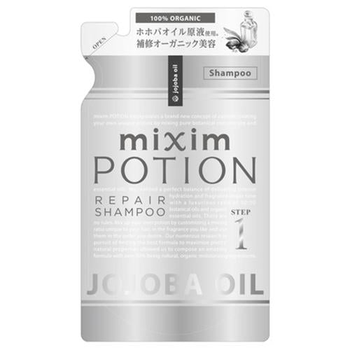 Mixim Potion Johoba Oil  Step1 Peapair Hair Shampoo Refill 350ml - Rose Geranium Essential Oil Scent - Harajuku Culture Japan - Japanease Products Store Beauty and Stationery