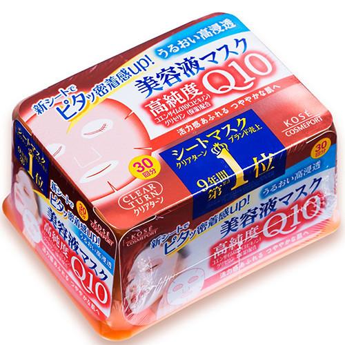 Kose Clear Turn Essence Face Mask Q10 - 30 masks - Harajuku Culture Japan - Japanease Products Store Beauty and Stationery