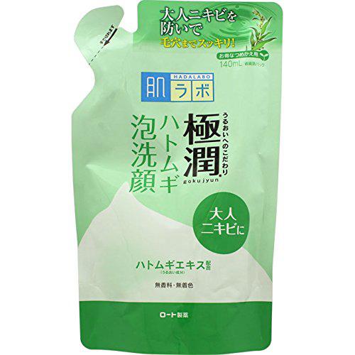 Rohto Hadalabo Hatomugi Form Face Wash - 140ml - Refill - Harajuku Culture Japan - Japanease Products Store Beauty and Stationery