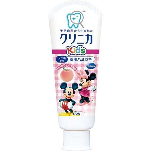 Tooth Care Toothpaste Lion Clinica Kid's 60g - Peach - Harajuku Culture Japan - Japanease Products Store Beauty and Stationery