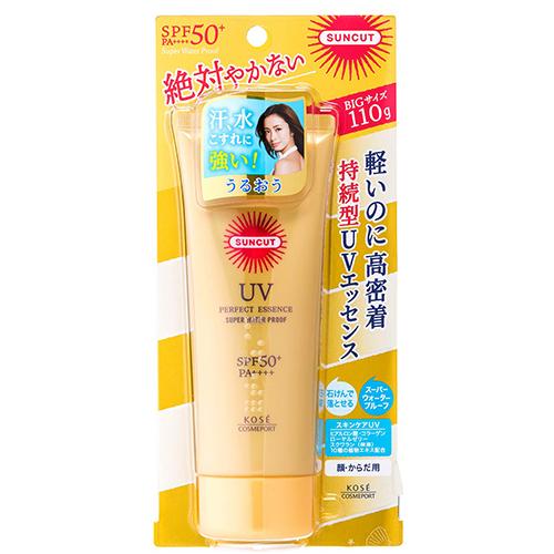 Kose Sunscreen Suncut Perfect UV Essence Super Waterproof SPF 50 + PA ++++ 110g - Harajuku Culture Japan - Japanease Products Store Beauty and Stationery