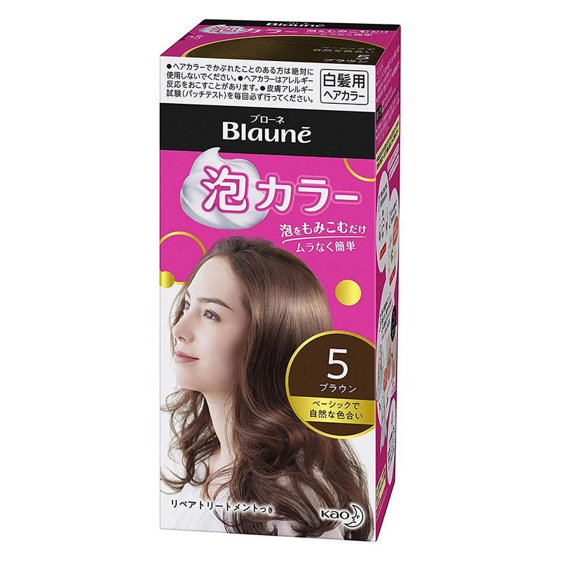 Kao Blaune Bubble Hair Color For Gray Hair  - 5 Brown - Harajuku Culture Japan - Japanease Products Store Beauty and Stationery