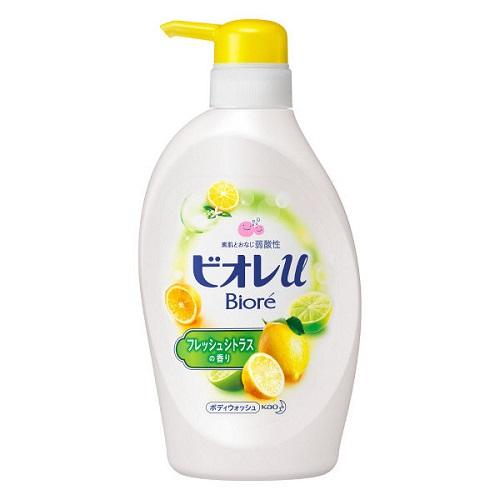 Biore U Body Wash Pump 480ml - Fresh Citrus Scent - Harajuku Culture Japan - Japanease Products Store Beauty and Stationery