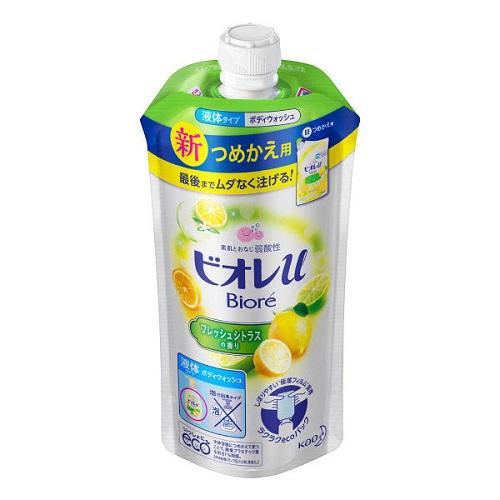 Biore U Body Wash Refill 340ml -  Fresh Citrus Scent - Harajuku Culture Japan - Japanease Products Store Beauty and Stationery