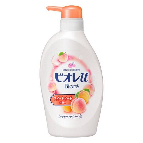 Biore U Body Wash Pump 480ml - Sweet Peach Scent - Harajuku Culture Japan - Japanease Products Store Beauty and Stationery