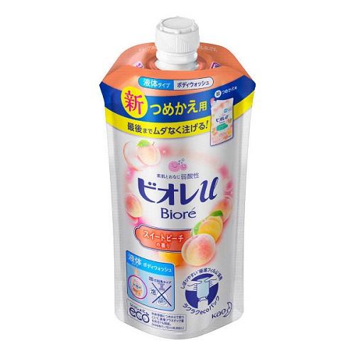 Biore U Body Wash Refill 340ml - Sweet Peach Scent - Harajuku Culture Japan - Japanease Products Store Beauty and Stationery