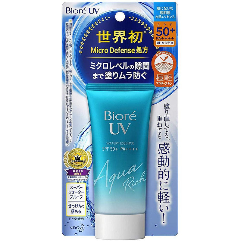 Biore UV Aqua Rich Watery Essence Sunscreen SPF50+/PA++++ 50g - 2019 Version - Harajuku Culture Japan - Japanease Products Store Beauty and Stationery