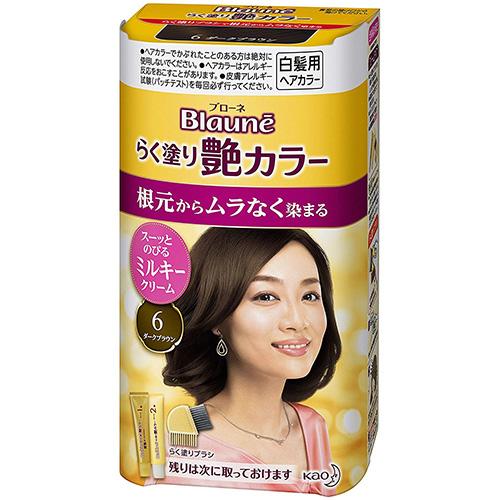 Kao Blaune Easy Painting Gloss Hair Color - 6 Dark Brown - Harajuku Culture Japan - Japanease Products Store Beauty and Stationery