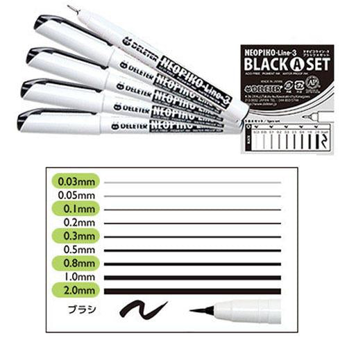 Deleter Neopiko Line 3 - Black Set - Harajuku Culture Japan - Japanease Products Store Beauty and Stationery