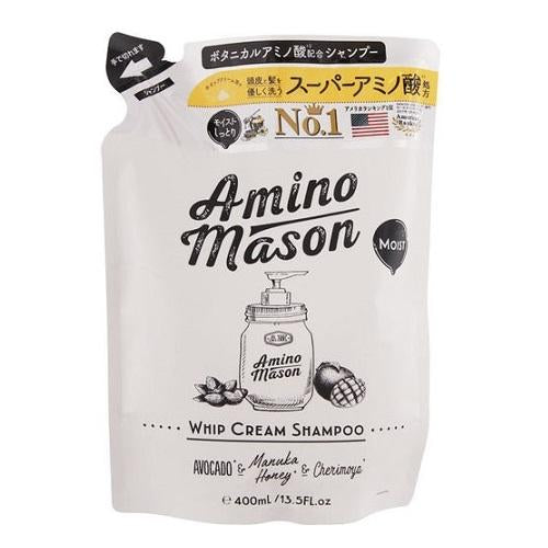 Stella Seed Amino Mason Moist Whip Cream Shampoo Refill 400ml - White Rose Bouquet Scent - Harajuku Culture Japan - Japanease Products Store Beauty and Stationery