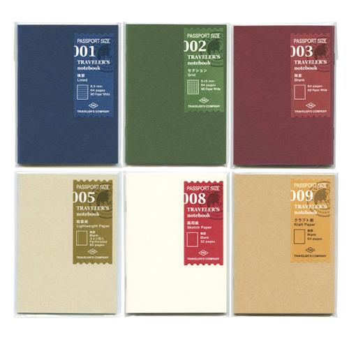 Midori Traveler's Note Book Passport Size Refill 005 - Lightweight Paper Notebook - Harajuku Culture Japan - Japanease Products Store Beauty and Stationery